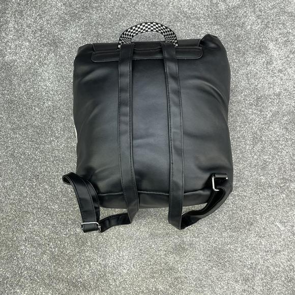 DISNEY X MICKEY MOUSE BLACK BACKPACK FAUX LEATHER WHITE SATCHEL GRAPHIC Y2K - Picture 2 of 6